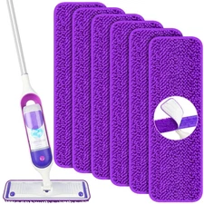 6 Pack Reusable Mop Pads, Compatible With Swiffer Power mop, Power Mop Refills