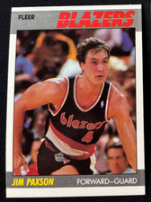 JIM PAXSON 1987-88 FLEER PORTLAND TRAIL BLAZERS