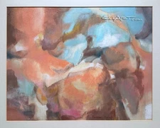 WOMENS PAINTER OF THE WEST MID CENTURY MODERN ABSTRACT PAINTING LARGE COLORFUL!