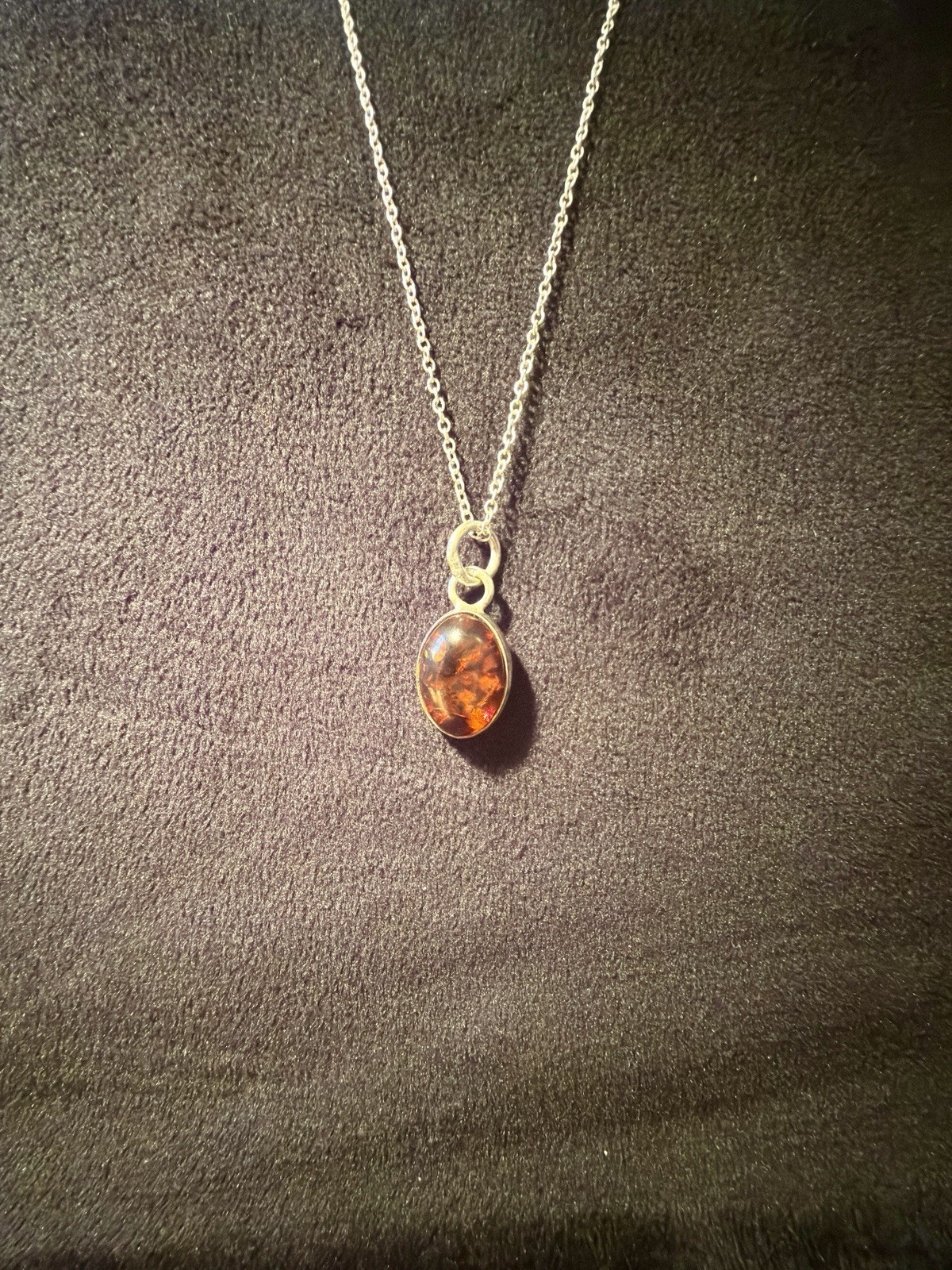 Vintage Baltic Amber Pendant with Silver Chain #137 image 5