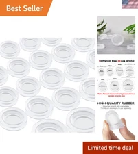 20 Clear Rubber Piggy Bank Stoppers - 7 Size Options for Ultimate Versatility