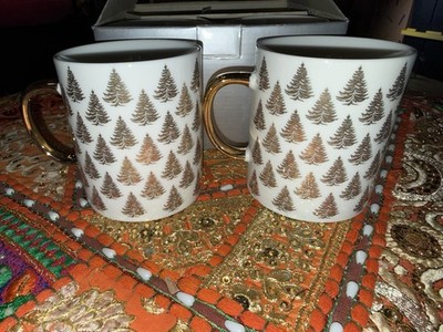 Centurion Collection Coffee Mugs Gold Christmas Tree Print Set Of 4 - Dillard's