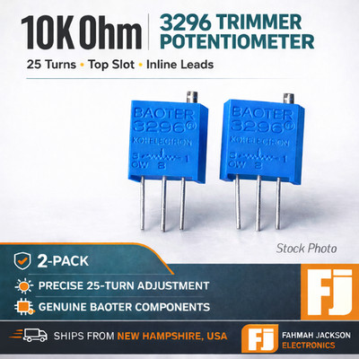2x 3296W 10K OHM Trimmer Potentiometer (103) POT  25 Turn Top Slot | US Ship