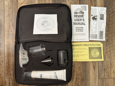 Encore Revive Vacuum Therapy System Pump Kit Case Manual Rings Never Used