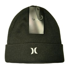     Hurley Icon Cuff Winter Beanie, Classic Black, Knit Hat, Logo