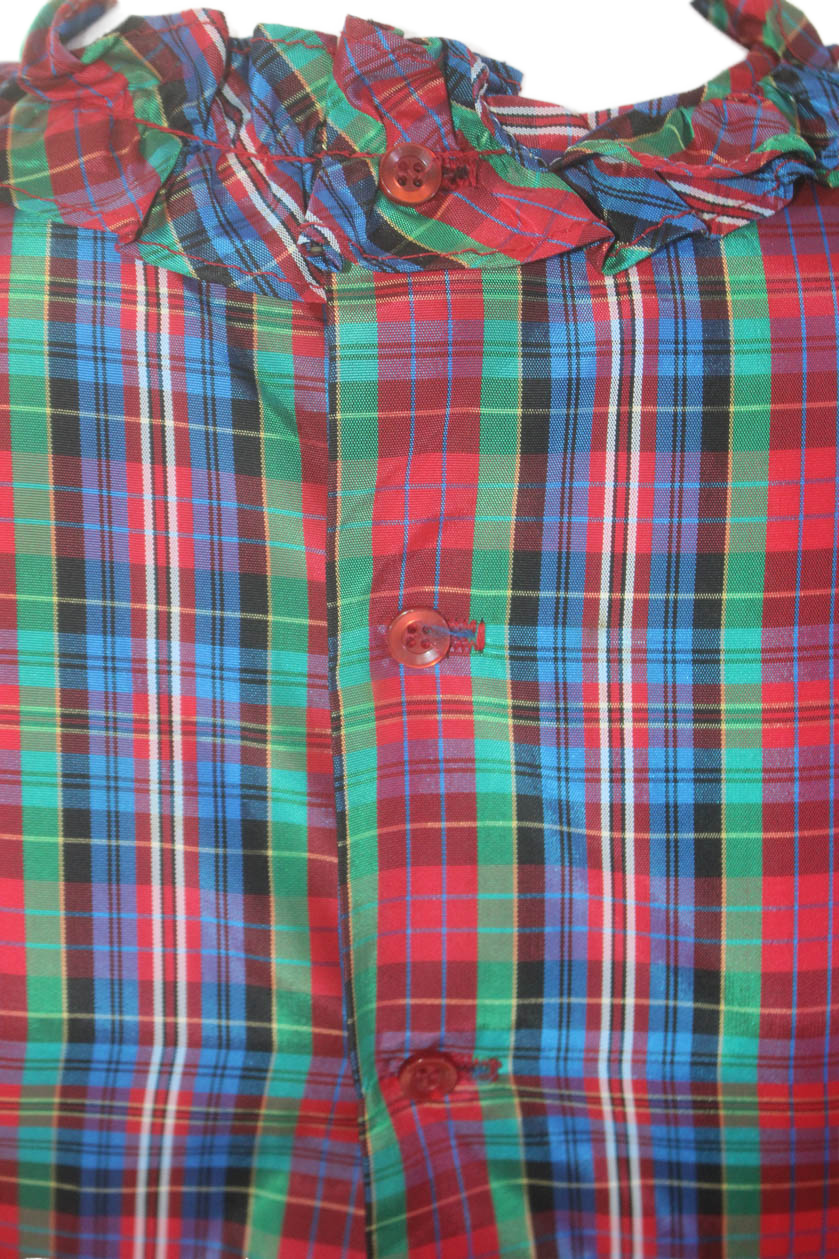 Abito bambina Yves Saint Laurent manica lunga con volant a quadri linea A multi taglia 14