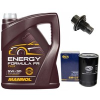 MotoröL Filter Set 5W30 5 Liter + ÖLablassschraube FüR Ford Escort VI Fiesta V