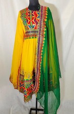 Handmade Afghan Kochi Dress: Traditional Embroidered Frock with Shawl