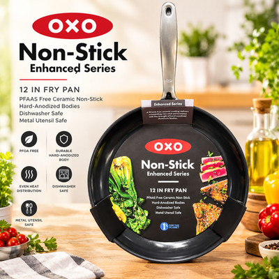 OXO Non-Stick Enhanced Series 12-Inch Fry Pan   Hard-Anodized Ceramic Skillet