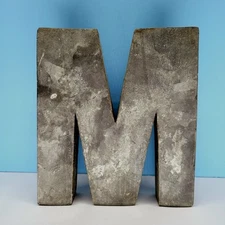 Anthropologie Zinc Metal Letter "M" Minimalist Industrial Metal Letter Decor