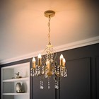 Chandelier Ceiling Light Fitting Traditional Distressed White 5 Way Droplets