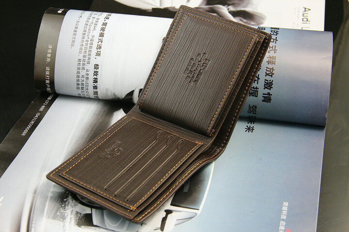 Men's Brown Bifold Leather Wallet - Slim Credit Card Holder & Billfold Clutch Gift