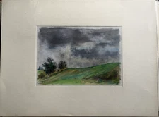 Franz Ehmke 1928-2018 GDR Painter° Berlin Pastel° at The Oderquelle° Fields