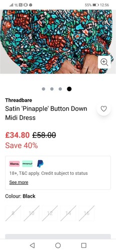 Threadbare Satin Pineapple Midi Dress Size 12 Multi Coloured - Picture 12 of 13