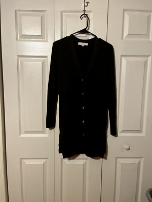 LOFT Solid Dark Green V-Neck Button Down Sweater Size XS BRAND NEW