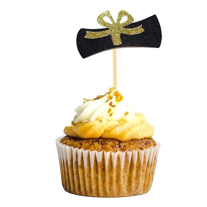 48 STÜCKE 2023 Jahre Gold Graduierung Cupcake Toppers
