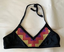 Cleobella Girls Bikini Top Bathing Suit Black with Sequins Size Medium