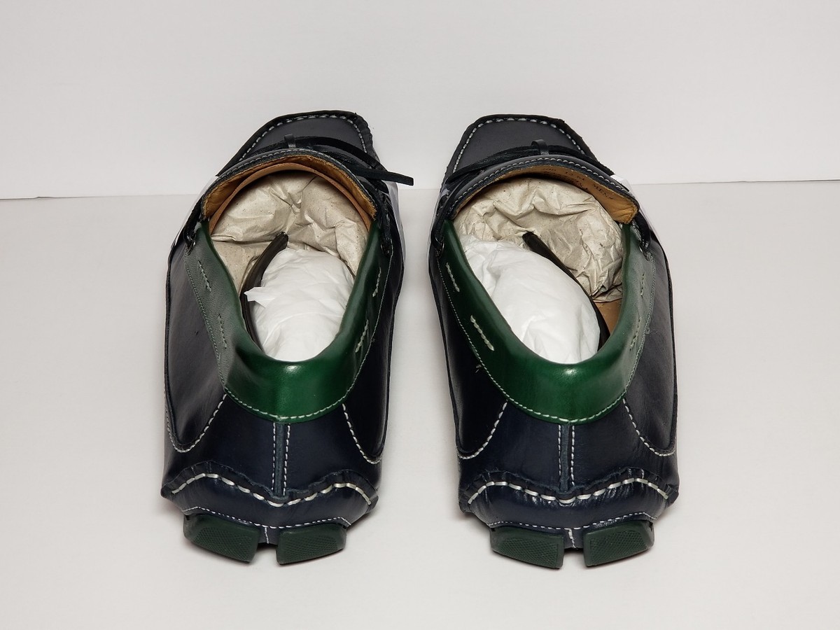G. H. Bass Pisa Men’s Size 11 M Navy Green 0148-2729-400 Loafers Boat Shoes Mens 9.5 M GH Bass Shoes Blue Fabric Gray Leather Boat Deck  main image 2