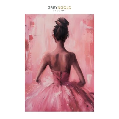 Ballet Dancer in Pink Dress Art Poster Wall Art Print pick size A4/A3/A2/90x60cm