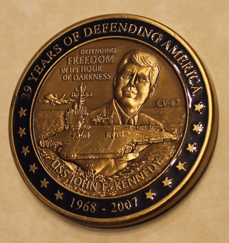 uss john f. kennedy (cv-67) 1968-2007 navy challenge coin