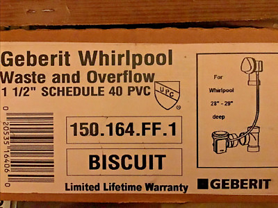 GEBERIT WHIRLPOOL WASTE & OVERFLOW  1  1/2'' SCHEDULE 40PVC 150.164.FF.1 BISCUIT