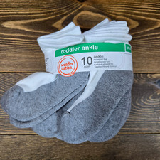 10 Pairs Toddler Ankle Socks Size 3T-5T Wonder Nation