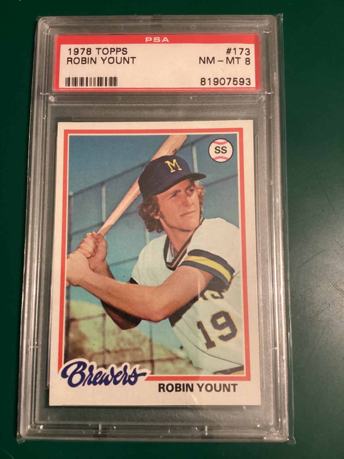 ROBIN YOUNT 1978 TOPPS BASEBALL CARD #173 PSA 8 NM-MT GRADED HOF BREWERS