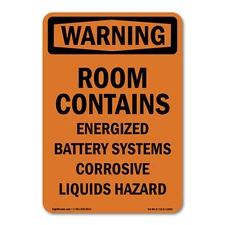 Room Contains Energized ANSI Warning Sign Metal Plastic Decal