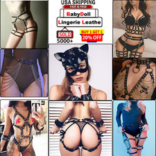 Women Sexy Lingerie Leather Nightwear Sleepwear Bodysuit Babydoll Underwear Gift