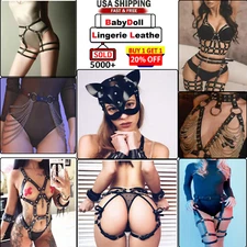 Women Sexy Lingerie Leather Nightwear Sleepwear Bodysuit Babydoll Underwear Gift