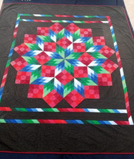 Vintage Beautiful Quilt Different Pieces Hand Woven size 107x96 inches