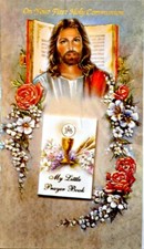 First Communion Greeting Card with Mini Prayer Book NEW Unused