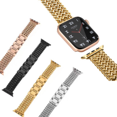 For Apple iWatch Series 8 7 6 5 4 3 2 SE 41mm 45mm Woven Stainless Steel Bands