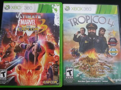 Ultimate Marvel vs. Capcom 3 (Microsoft Xbox 360, 2011) & Tropico 4