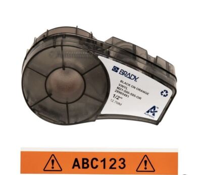 BRADY M21-500-595-OR Orange Cartridge Black 1/2 