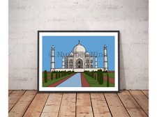 Taj Mahal- India Illustration Artwork A3 Print, SIGNED, limited to 500 prints