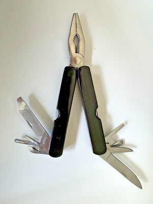 Pocket Multi-Tool with 12 Tools and Case - Pliers Cutters Opener Flat Head Knife