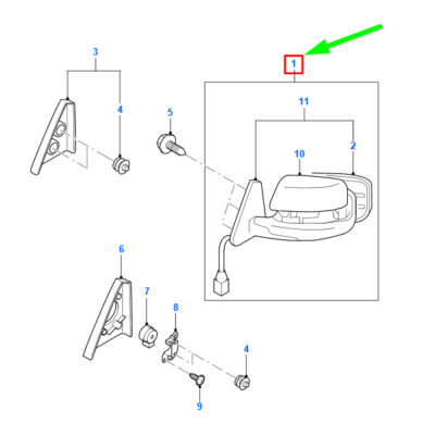 FORD RANGER MK2 Front Left Side Wing Mirror LHD 4874521 NEW 
