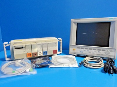 AGILENT V24CT MULTI-PARAMETER MONITOR (NBP ECG SpO2 CO / T Print) W/ LEADS~14539
