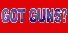 Wholesale Lot of 6 Got Guns Red Blue Decal Bumper Sticker