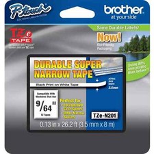 Brother TZeN201 Laminated Supernarrow Tape for P-Touch Labelers (9/64" x 26.2',