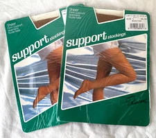 VTG 2PR..PRIMROSE..ROSETONE..THIGH  HIGH..SUPPORT..STOCKINGS (11-11.5 LONG)..NIP