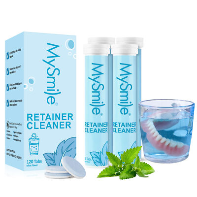 Retainer Cleaner Tablets & Denture Cleaning Tablets for Mouth Guard 120 Tablets