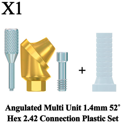 1x Dental Angulated Multi Unit 1.4mm 52° Hex 2.42 Connection