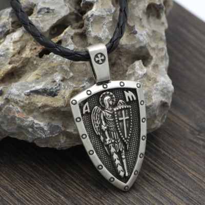 Cross Shield Amulet Pendant Necklace | eBay