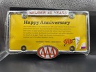 AAA Member 40 Years License Plate Frame still sealed! Chrome with red lettering! — photo 1