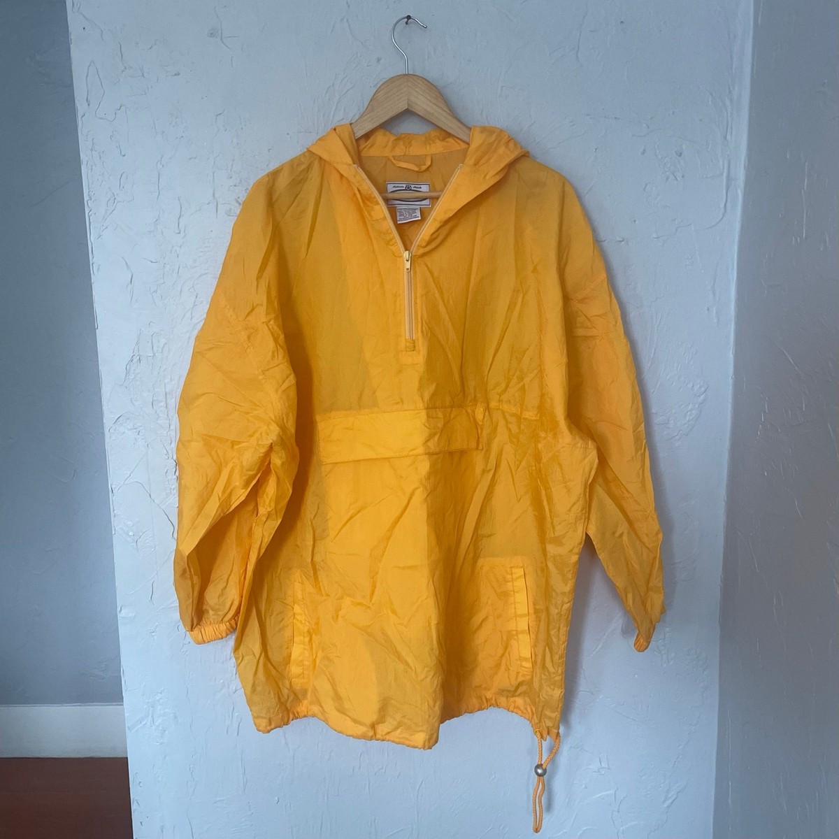 Vintage 90s 80s Bright Yellow Nylon Raincoat Gorpcore Gordan's