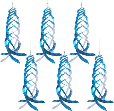 Bird Repellent Spiral Reflectors Blue Mylar Spinner, Hanging Reflective Bird Det