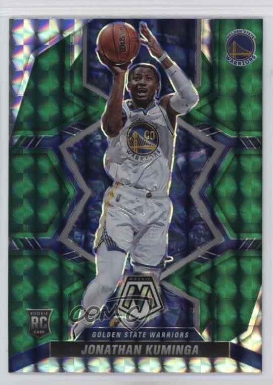 2021-22 Panini Mosaic Rookies Green Mosaic Prizm Jonathan Kuminga #205 1j4c