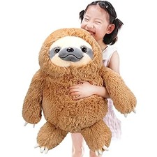 Large Sloth Stuffed Animal,Kids Fluffy Stuffed Sloth Teddy 20 inches Brown